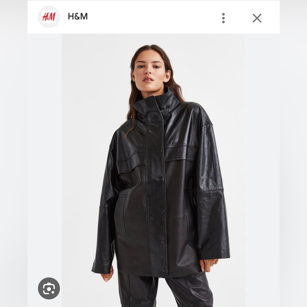 H&M rare faux leather pullover jacket